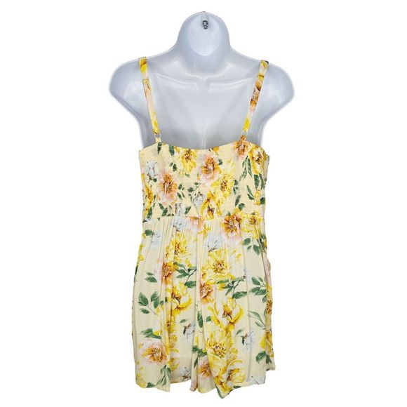Old Navy Yellow Floral Romper - Size Medium - Picture 3 of 4